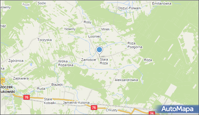 mapa Stara Róża, Stara Róża na mapie Targeo